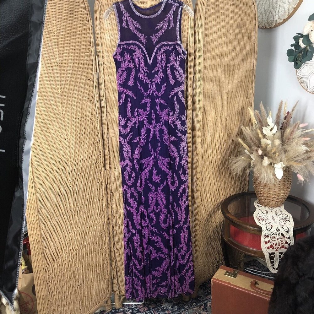 vtg Precious Formals dress small purple